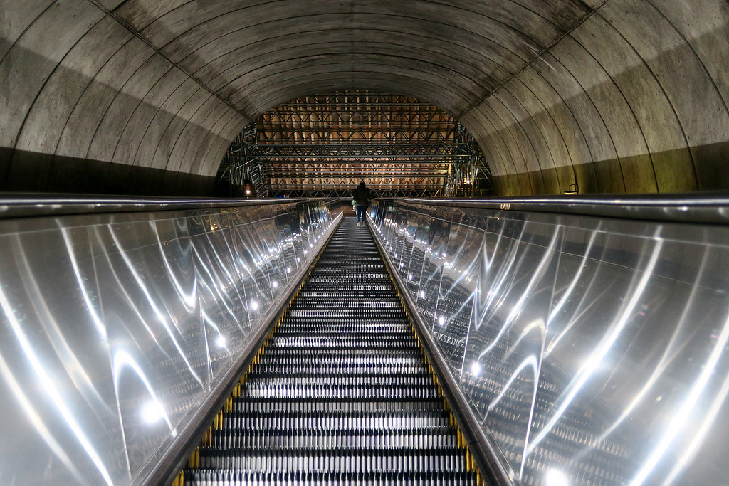 Escalator into Metro Station