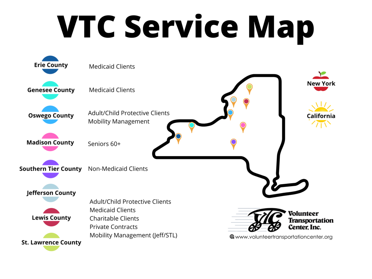 VTC Service area map